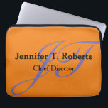 Modern trendy plain grey script monogram laptop sleeve<br><div class="desc">Handwriting monogram professional design. Choose from variety of different designs,  types and fonts.</div>