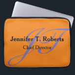 Modern trendy plain grey script monogram laptop sleeve<br><div class="desc">Handwriting monogram professional design. Choose from variety of different designs,  types and fonts.</div>