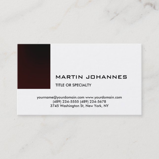 Modern Trendy Plain Simple Business Card (Front)