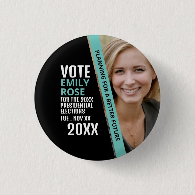 Modern Trendy Political Campaigner Advertising 3 Cm Round Badge (Front)