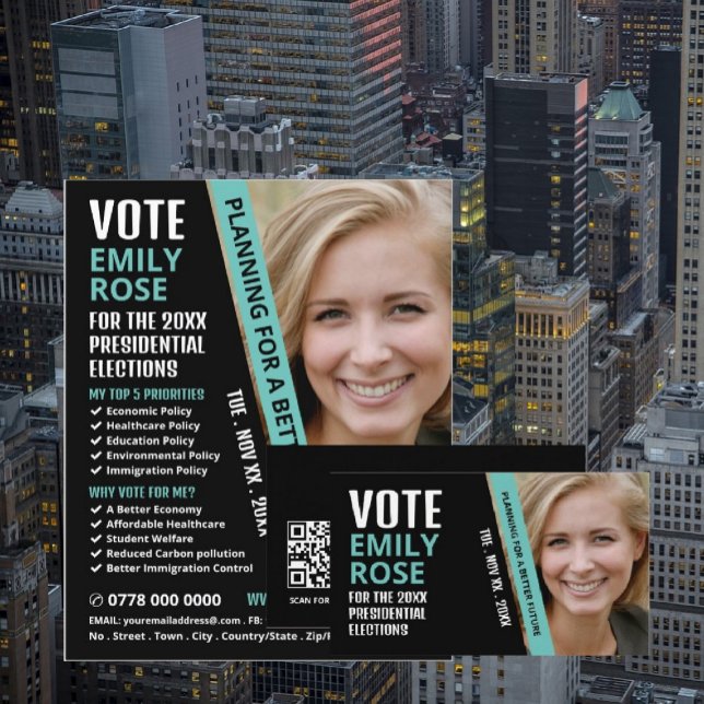 Modern Trendy Political Campaigner Advertising Flyer (Creator Uploaded)