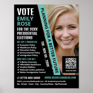 Modern Trendy Political Campaigner Advertising Poster