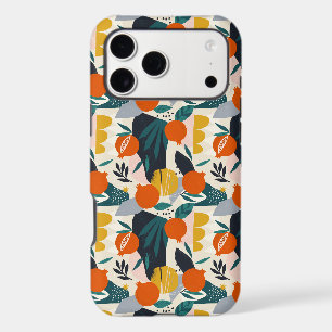 Modern Trendy Preppy Chic Apricot and Leaves