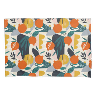 Modern Trendy Preppy Chic Apricot and Leaves Pillowcase