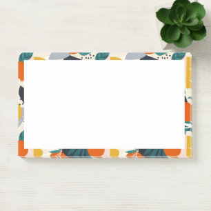 Modern Trendy Preppy Chic Apricot and Leaves Post-it Notes