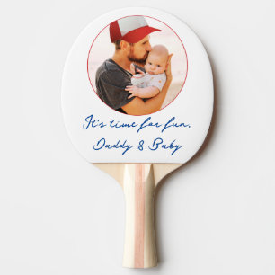 Modern Trendy Preppy Cool Photo First Fathers Day Ping Pong Paddle