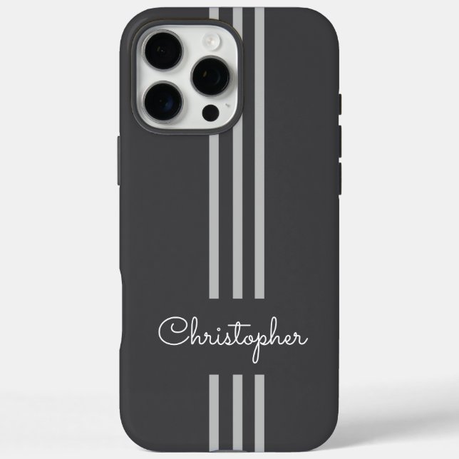 Modern Trendy Racing Stripes monogrammed  Case-Mate iPhone Case (Back)