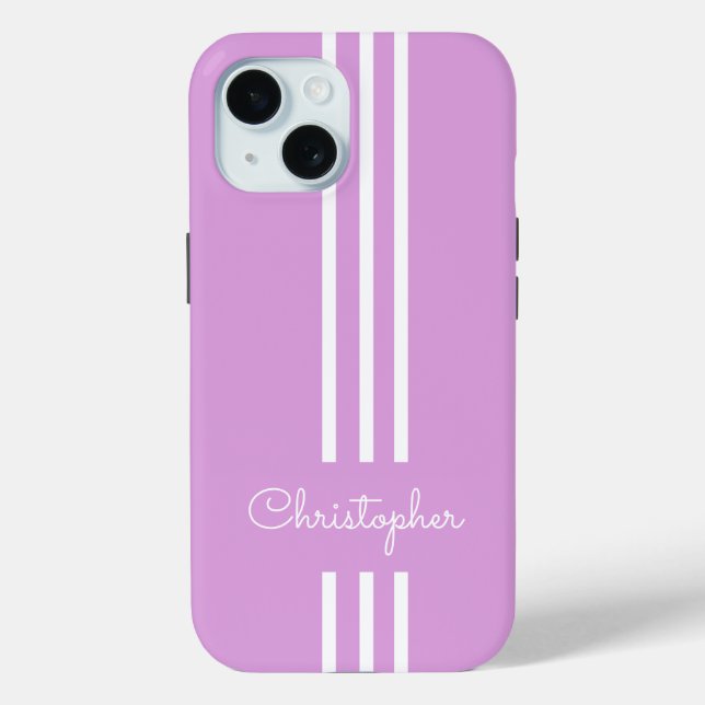 Modern Trendy Racing Stripes monogrammed  Case-Mate iPhone Case (Back)