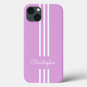 Modern Trendy Racing Stripes monogrammed  iPhone 13 Case