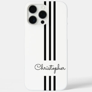Modern Trendy Racing Stripes monogrammed  iPhone 16 Pro Max Case