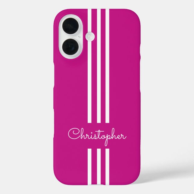 Modern Trendy Racing Stripes monogrammed  Case-Mate iPhone Case (Back)