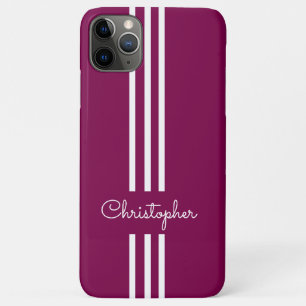 Modern Trendy Racing Stripes monogrammed iPhone 11 Pro Max Case