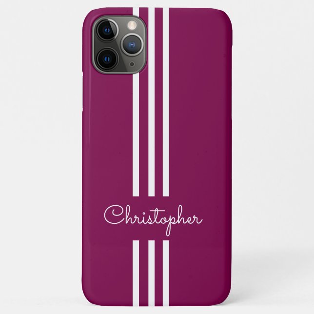 Modern Trendy Racing Stripes monogrammed  Case-Mate iPhone Case (Back)