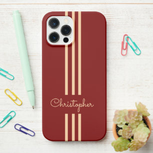 Modern Trendy Racing Stripes monogrammed  iPhone 12 Pro Max Case