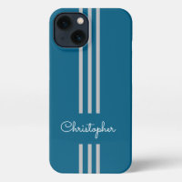 Modern Trendy Racing Stripes monogrammed 