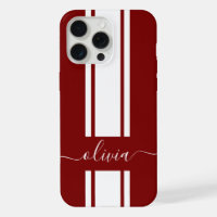 Modern Trendy Racing Stripes monogrammed 