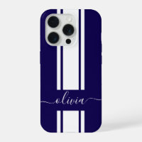 Modern Trendy Racing Stripes monogrammed