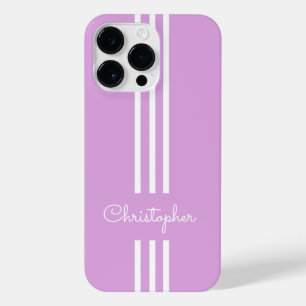 Modern Trendy Racing Stripes monogrammed  iPhone 14 Pro Max Case