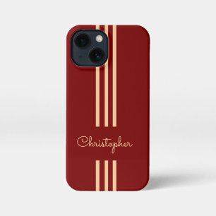 Modern Trendy Racing Stripes monogrammed  iPhone 13 Mini Case