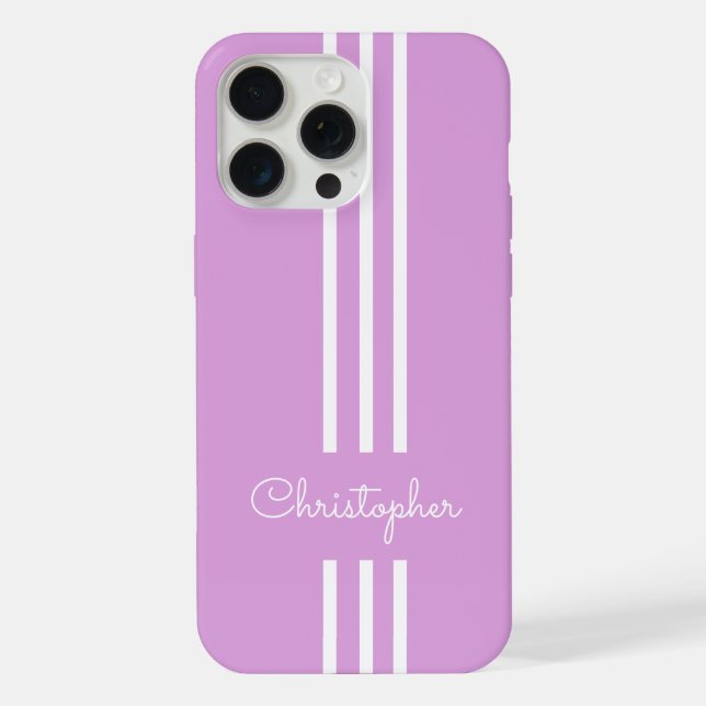 Modern Trendy Racing Stripes monogrammed  iPhone Case (Back)