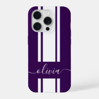 Modern Trendy Racing Stripes monogrammed