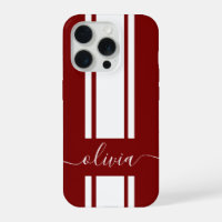 Modern Trendy Racing Stripes monogrammed