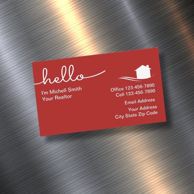 Modern Trendy Real Estate Agent Magnetic Business Card (Creator Uploaded)