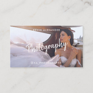 Modern trendy script photography elegant teal business card