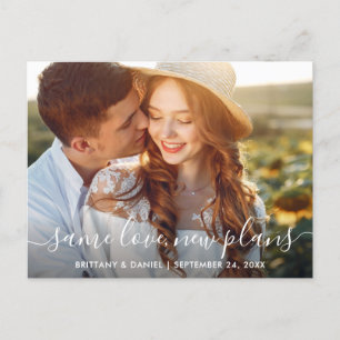 Modern Trendy Script Same Love New Plans Photo Postcard