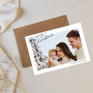 Modern Trendy simple Christmas collage Photo Holiday Card