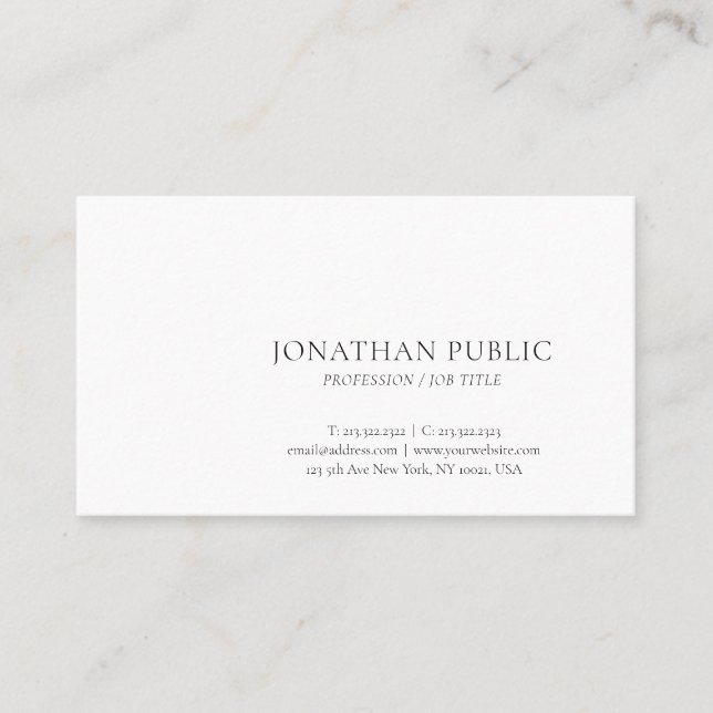 Modern Trendy Simple Design Elegant Template Business Card (Front)