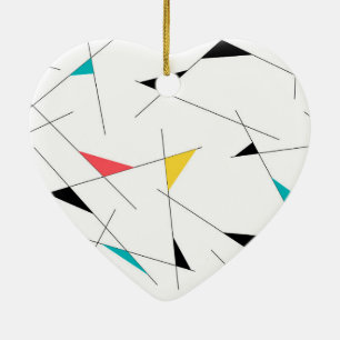 Modern, trendy, simple, fun geometric graphic ceramic ornament