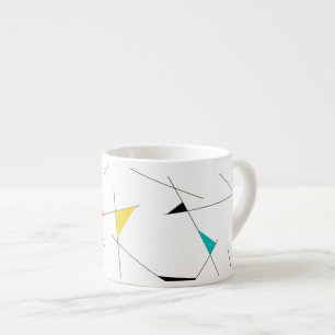 Modern, trendy, simple, fun geometric graphic espresso cup