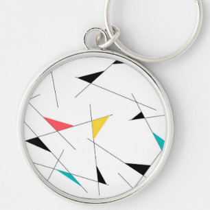 Modern, trendy, simple, fun geometric graphic key ring