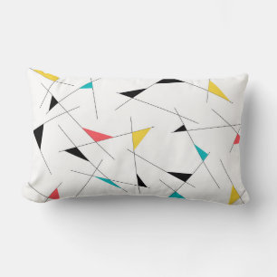 Modern, trendy, simple, fun geometric graphic lumbar cushion