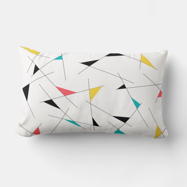 Modern, trendy, simple, fun geometric graphic lumbar cushion (Front)