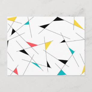 Modern, trendy, simple, fun geometric graphic postcard