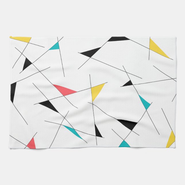 Modern, trendy, simple, fun geometric graphic tea towel (Horizontal)