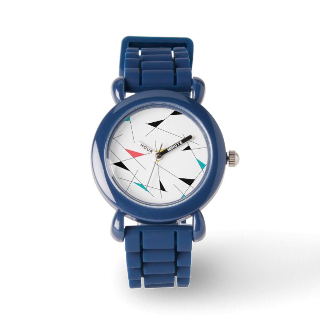 Modern, trendy, simple, fun geometric graphic watch (Front)