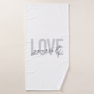 Modern, trendy, simple, urban design Love Yourself Bath Towel