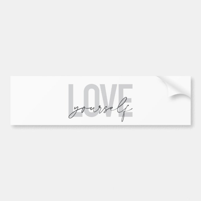 Modern, trendy, simple, urban design Love Yourself Bumper Sticker (Front)