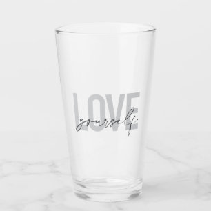Modern, trendy, simple, urban design Love Yourself Glass