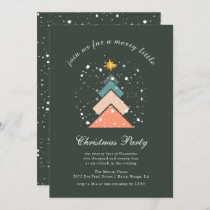 Modern Trendy Snow Christmas Tree Holiday Card