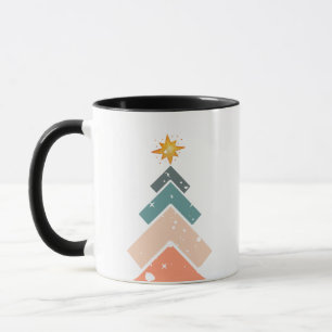 Modern Trendy Snow Christmas Tree Holiday Mug