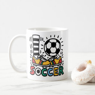 Modern Trendy Soccer Ball Football  Coffee Mug
