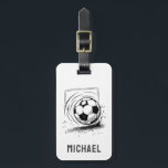 Modern Trendy Soccer Ball Football Personalised    Luggage Tag<br><div class="desc">Modern Trendy Soccer Ball Football Personalised Luggage Tag</div>
