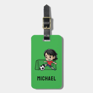 Modern Trendy Soccer Ball Football Personalised Luggage Tag
