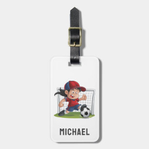 Modern Trendy Soccer Ball Football Personalised Luggage Tag