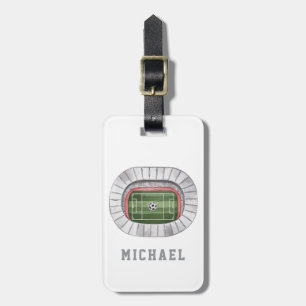 Modern Trendy Soccer Ball Football Personalised Luggage Tag