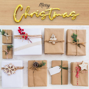 Modern trendy solid plain brown Christmas gift  Wrapping Paper